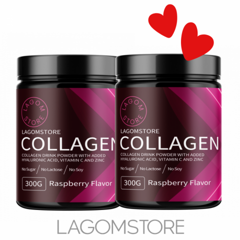 Lacnejsie v baliku-Lagomstore Collagen 300 g – prémiový hydrolyzovaný kolagénový prášok pre podporu pokožky, vlasov a kĺbov