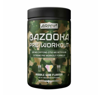 Army1 Bazooka Pre Workout 380 gr – predtréningovka pre energiu, sústredenie a pumpu, Lagomstore.sk