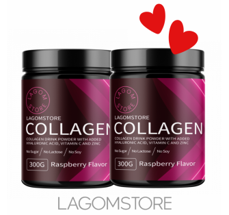 Lacnejsie v baliku-Lagomstore Collagen 300 g – prémiový hydrolyzovaný kolagénový prášok pre podporu pokožky, vlasov a kĺbov